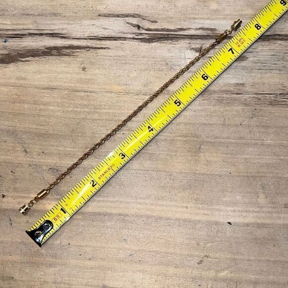 Gold Tone Rope Tennis Bracelet 71/2” Long - Picture 8 of 8